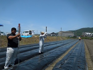 支柱を立てている写真2